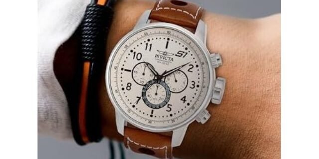 Invicta Relógio Masculino de Quartzo S1 Rally em Aço Inoxidável 48mm – Marrom/Branco