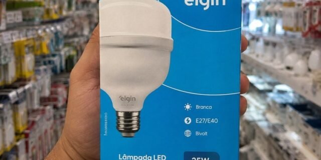 Lâmpada Super Bulbo LED T 30W 6500K Elgin Bivolt Luz Branca Fria