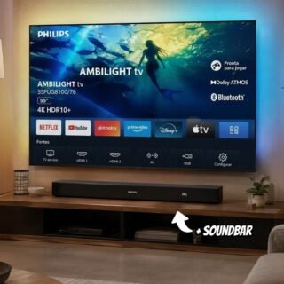 Philips Smart TV Ambilight 55″ 4K, 55PUG8100/78 + Soundbar TAB4000