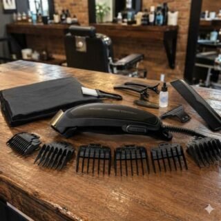 Cortador de Cabelo Mallory Mithos Titanium 6,5W, Com 13 Acessórios, Lâminas de Titânio – 127V