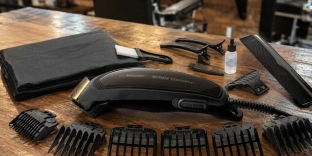 Cortador de Cabelo Mallory Mithos Titanium 6,5W, Com 13 Acessórios, Lâminas de Titânio – 127V