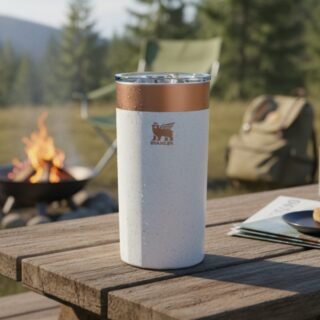 Stanley – Copo prismático isolado para cocktails, antiderrapante, para bebidas quentes ou frias, 381 ml, Ash Bronze
