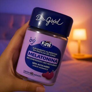 Melatonina Sabor Morango 60 Gomas Mastigável Fini Dr Good