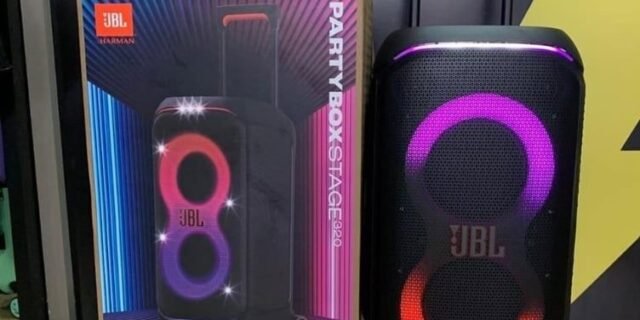 JBL, Caixa de Som, PartyBox Stage 320, Bluetooth, Portátil, Show de Luzes, À Prova de Respingos – 240W RMS