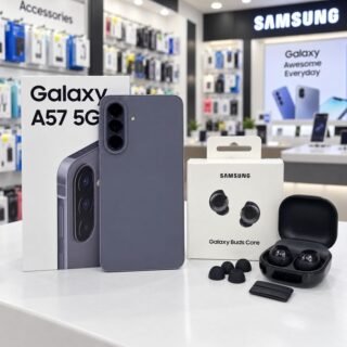 Samsung Combo Galaxy A57 5G (256GB) – Cinza + Galaxy Buds Core – Preto