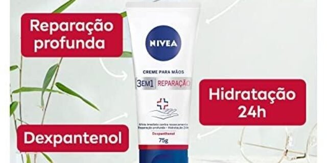 Nivea Creme Para Mãos Reparação Com Dexpanthenol 75g, Alívio Do Ressecamento, Hidratação 24h, Reparação Profunda, Uso Diário, Pele Seca E Extrasseca