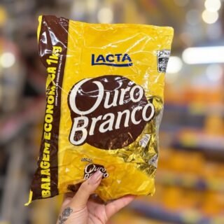 Lacta Ouro Branco – Wafer Recheado Sabor Chocolate Branco Pacote 1kg