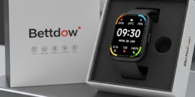 Bettdow SmartWatch, relogio smartwatch com Ecrã tátil e Alexa, à prova d’água IP68, relogio feminino e masculino, com 100+ modo esportivo e recebimento de notificações(preto)