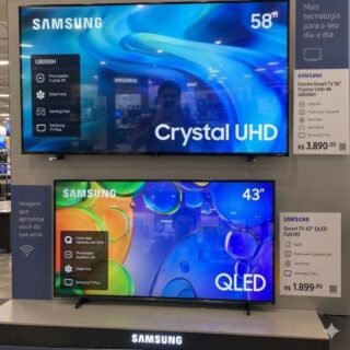 Samsung Combo Smart TV 58″ Crystal UHD 4K U8000H + Samsung Smart TV 43″ QLED Full HD