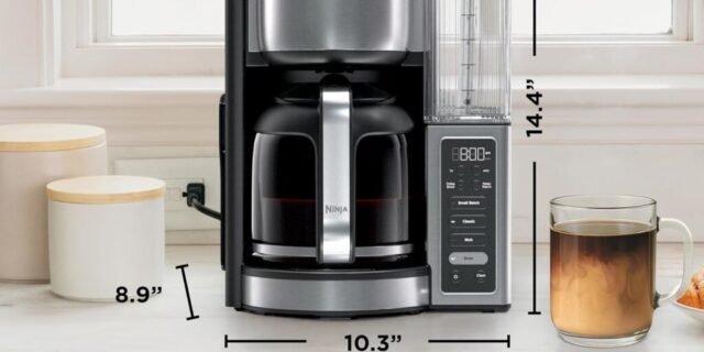 Ninja Cafeteira Fresh Brew, garrafa de vidro para 14 xícaras, inoxidável