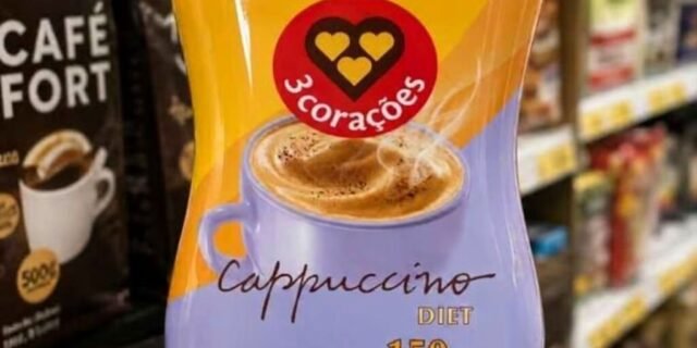 3 Corações Cappuccino Diet, 150g, Pó