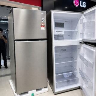 Geladeira Lg Frost Free Inverter 375l Duplex Look Gn-b372pfmb Inox