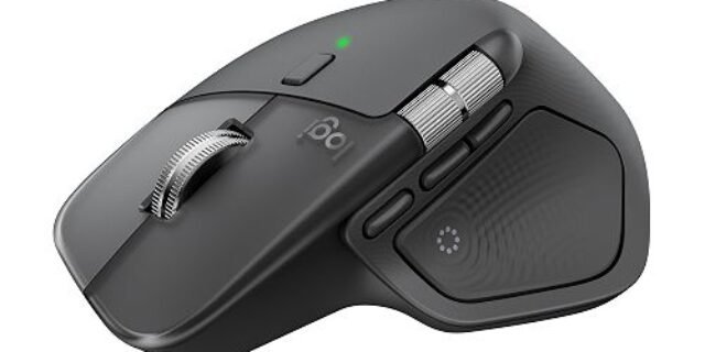 Mouse sem fio Logitech MX Master 4 com o Desempenho avançado e a Sensação tátil do Haptic feedback, Conexão USB-C ou Bluetooth – Grafite