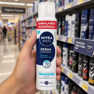 NIVEA MEN Desodorante Antitranspirante Aerossol Derma Control Defende 200ml, Proteção 72h
