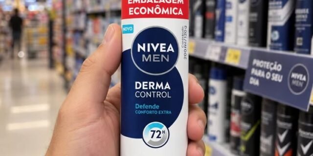 NIVEA MEN Desodorante Antitranspirante Aerossol Derma Control Defende 200ml, Proteção 72h