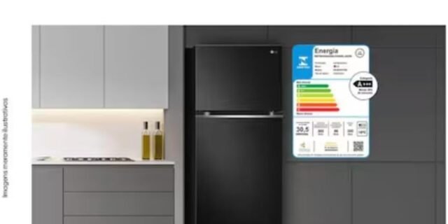 Geladeira LG GN-B392PX 2 Portas 395 Litros Preta Inox