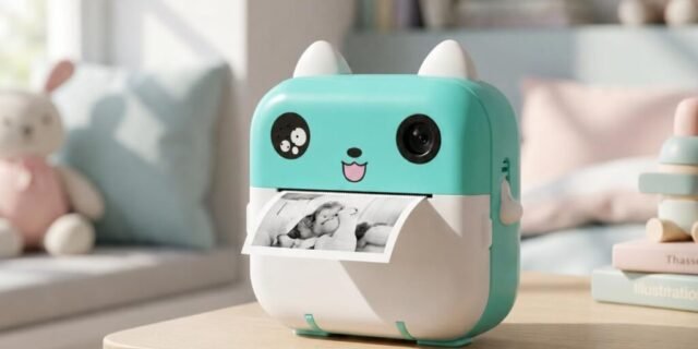 Câmera Infantil Digital Impressão Instantânea Térmica Tela 2 Polegadas azul