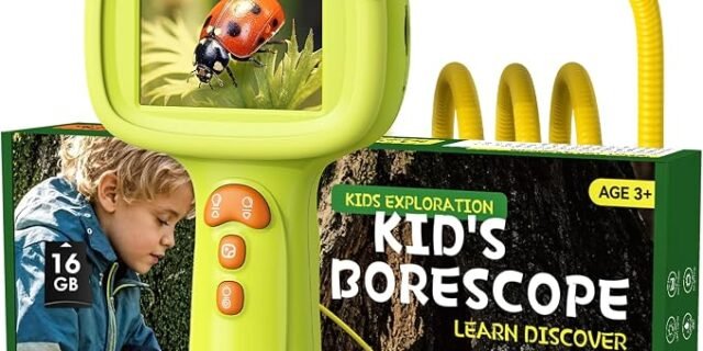 Câmera de boroscópio com luz para crianças ao ar livre/interno exploração