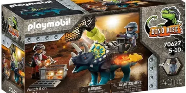 Playmobil 70627 Dino Rise Triceratops Batalha Pedras 40 Pcs