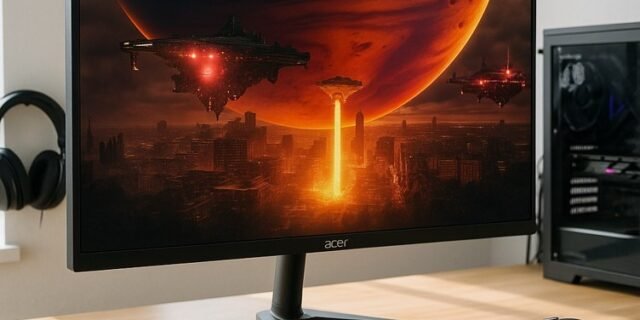 Acer Nitro KG270 P0bi, 27 Polegadas, 1920×1080 Full HD, Monitor Gamer LED VA, 16:9, Anti-Reflexo, 1000:1, 1ms, 144Hz, 18W