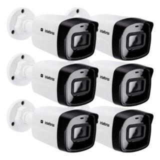 Kit 6 Câmera De Segurança Intelbras Poe Vipc 1230 Full Hd Branco