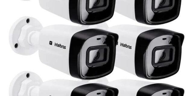 Kit 6 Câmera De Segurança Intelbras Poe Vipc 1230 Full Hd Branco