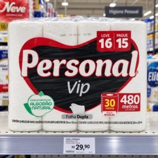 Personal Papel Higiênico Vip Folha Dupla, 16 Unidades Branco (embalagem Pode Variar)