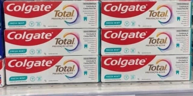 Colgate Total Whitening & Fresh Mint Creme Dental Clareador, 6x90g