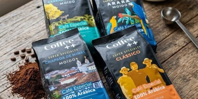 Kit 4 Pacotes Café Especial Torrado e Moído Coffee Mais Variedades, 100% Arábica (4x250g)