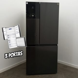 Geladeira Electrolux Frost Free Inverter 480L Efficient AutoSense 3 Portas Black Inox Look (IM7B) 220V