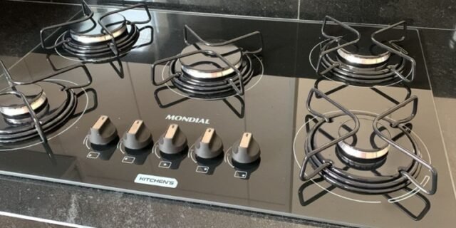 MONDIAL Cooktop a Gás, 5 Bocas, Preto/Inox, Bivolt – CTG-02