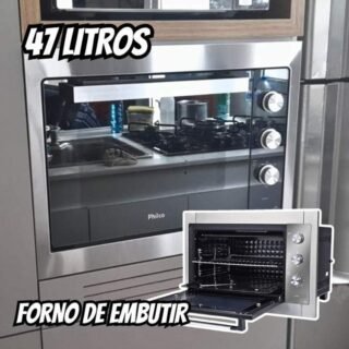Philco Forno Elétrico de Embutir PFE47E Esmaltado Dupla Resistência 47L 220V Cinza
