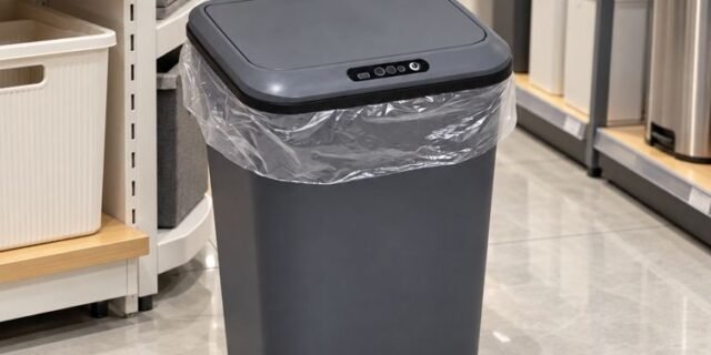 Lixeira Inteligente Sensor Automático 16l Cinza Smart Recarregável Para Banheiro E Cozinha