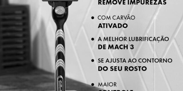 Gillette Mach3 Carbono Aparelho de Barbear com Carvão Ativado 1 Unidade