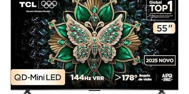 Smart Tv Tcl 55 Polegadas Qd-mini Led 4k C6k Wifi Bluetooth Google Tv 4 Hdmi 144hz Hdr10+ 55c6k
