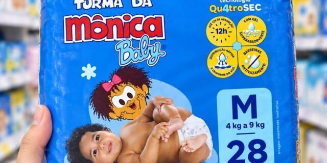 Fralda Turma Da Mônica Baby Jumbo M 28 Unidades