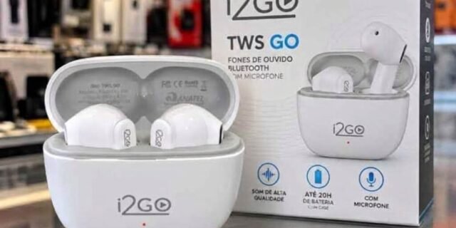 I2go, Fone De Ouvido, Tws, Bluetooth, 20 Horas Totais De Bateria, Enc, Air Sound Go 2.0, Branco, I2go Pro