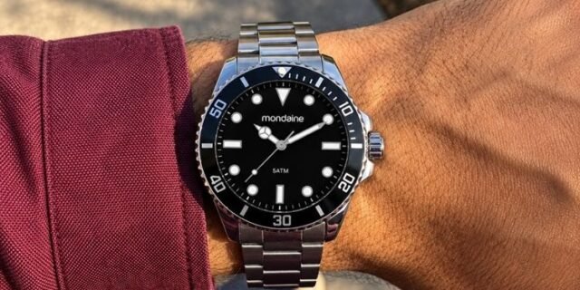 Relógio Prata Masculino Mondiane 32549g0mvne1 Cor Da Correia Prateado Cor Do Fundo Preto