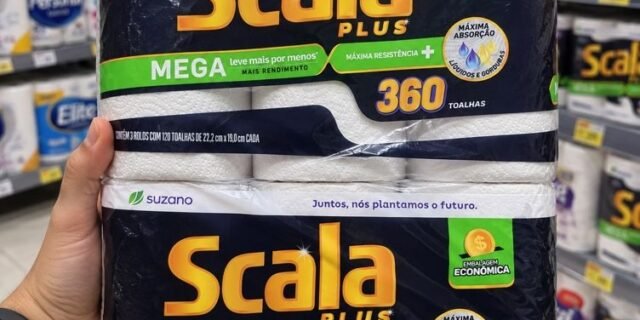 Papel Toalha Em Rolo Scala Plus Mega, 360 Toalhas