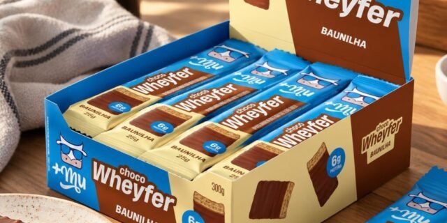 +Mu Chocowheyfer Proteico Sabor Baunilha – Display com 12 unidades – 300g