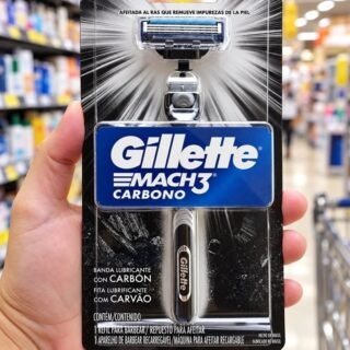 Gillette Mach3 Carbono Aparelho de Barbear com Carvão Ativado 1 Unidade