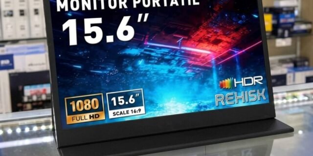 Monitor Portátil Ips 15.6″ Full Hd 1080p, Ultrafino, Usb-c/hdmi, Capa Inteligente E Alto-falantes – Extensor De Tela Para Laptop E Viagem