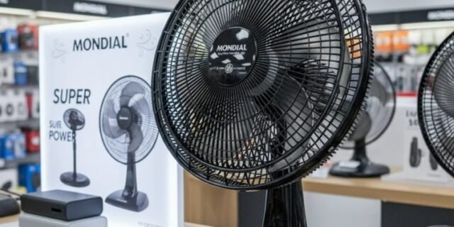 MONDIAL Ventilador de Mesa 40cm Super Power, Preto/Prata, 140W, 110V – VSP-40-B