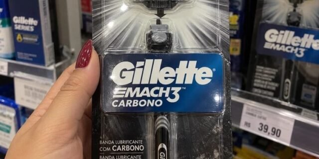 Gillette Mach3 Carbono Aparelho De Barbear Com Carvão Ativado 1 Unidade