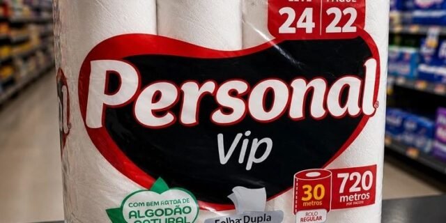 Personal VIP – Papel Higiênico Folha Dupla, Branco 24 unidades (Embalagem pode variar)