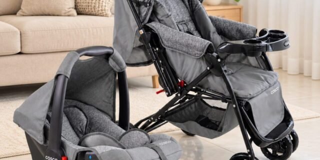 Cosco Kids, Travel System Reverse, Cinza Rajado